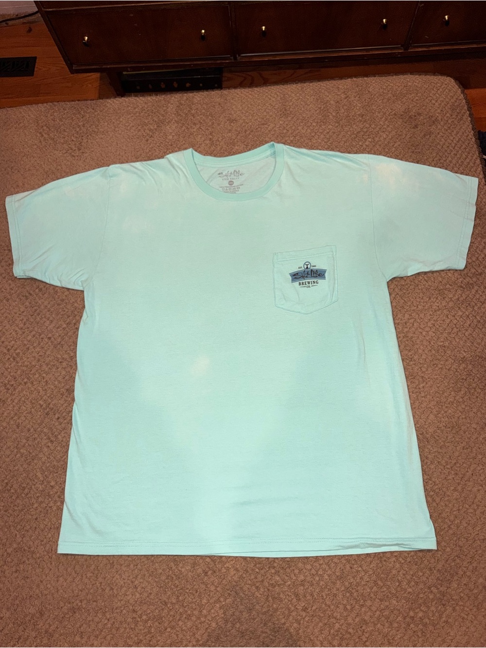 Salt Life Men's Mint 100% Preshrunk Cotton Short-Sleeve Pocket T-Shirt - LRG